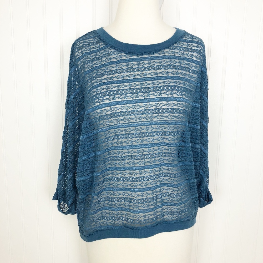 Kimchi Blue Urban Outfitters Lace Blouse Blue XS